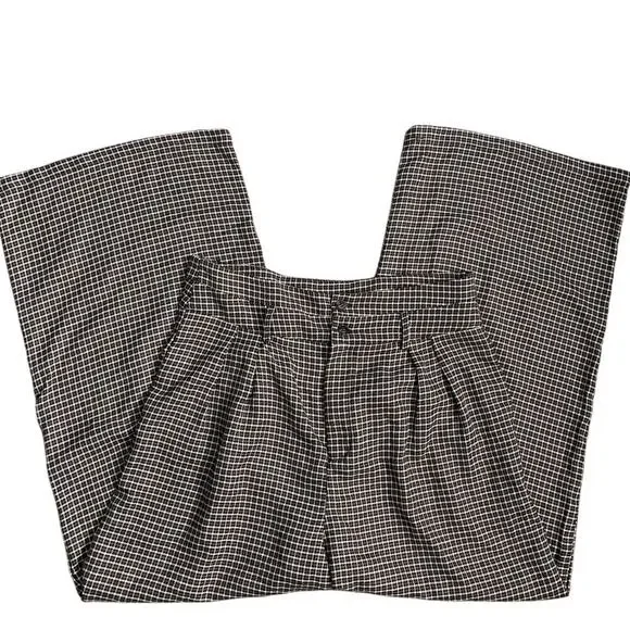CIDER Preppy Houndstooth High Waist Wide Leg Trousers Size XL - Picture 9 of 12